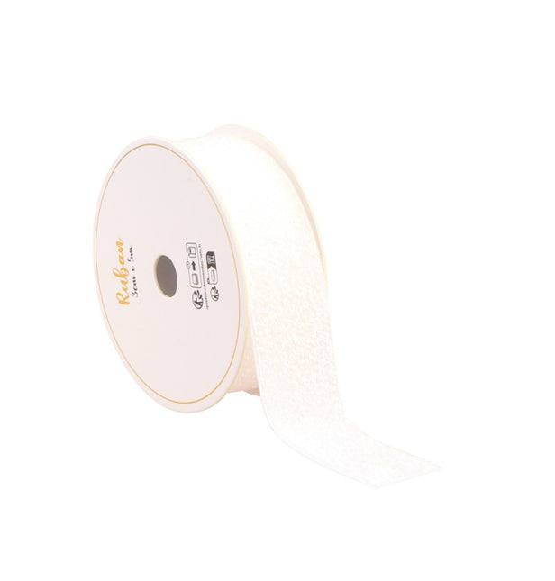 WEISSES GLITZERBAND 25 MM X 3 M
