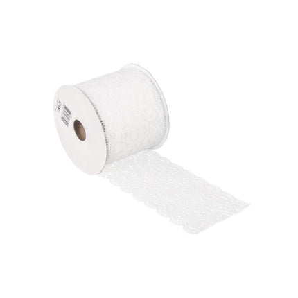 WEISSES SPITZEN-BAUMWOLLBAND 7 CM X 2 M