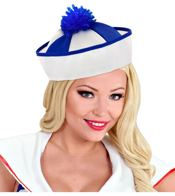 Wit Blauwe Muts Kapitein van Widmann koop je bij Partywinkel