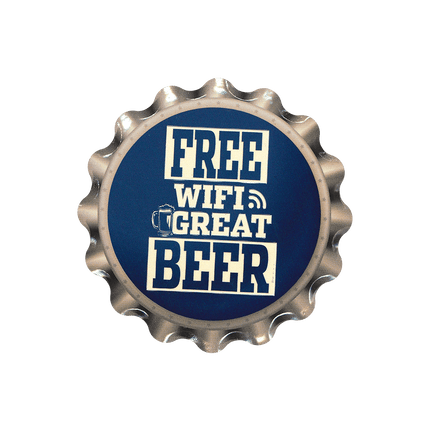 Wit Blauwe Onderzetters Free Wifi 11cm van Paper Dreams koop je bij Partywinkel