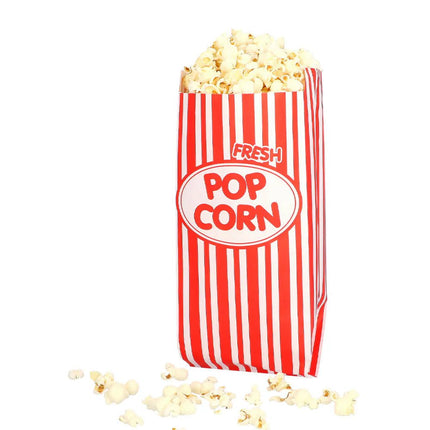 Wit Rode Popcornzakjes 30cm 8st van Boland koop je bij Partywinkel