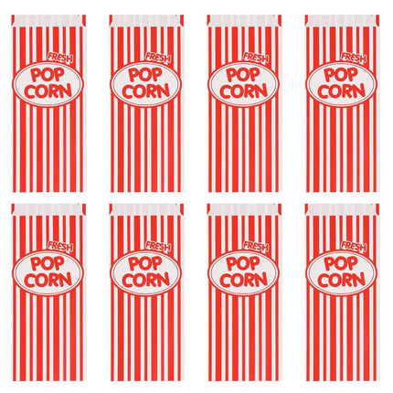 Wit Rode Popcornzakjes 30cm 8st van Boland koop je bij Partywinkel