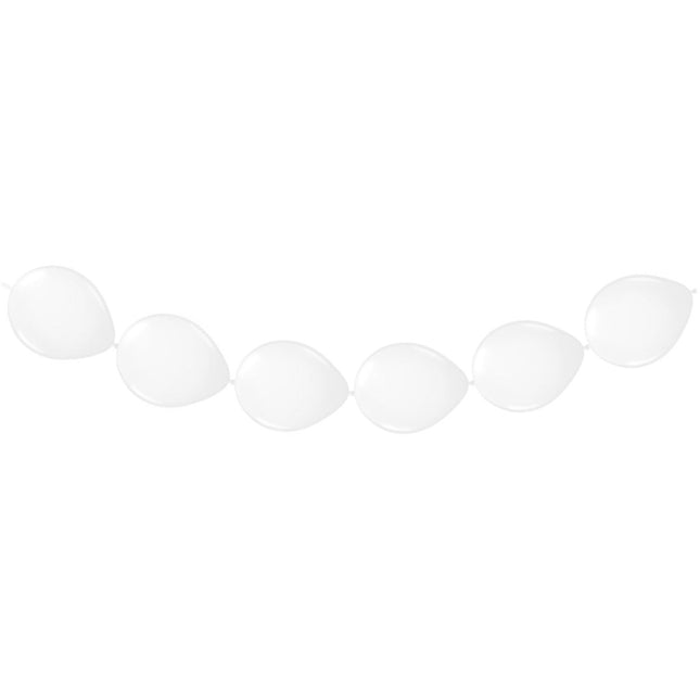 Witte Ballonnenslinger 3m 8st - Partywinkel - 8714572084628