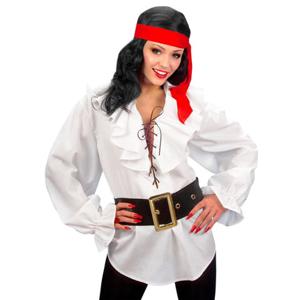 Witte Blouse Dames Piraten/Renaissance van Widmann koop je bij Partywinkel