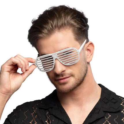 Witte Bril Gestreept van Boland koop je bij Partywinkel