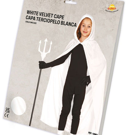 Witte Cape Kind Met Capuchon 1m - Partywinkel - 8434077189832