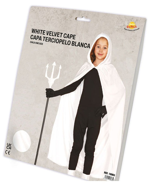 Witte Cape Kind Met Capuchon 1m - Partywinkel - 8434077189832