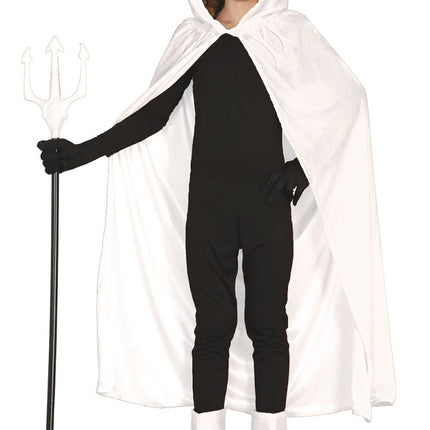 Witte Cape Kind Met Capuchon 1m - Partywinkel - 8434077189832