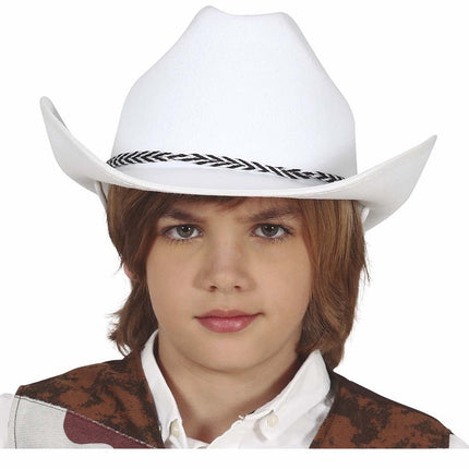 Witte Cowboy Hoed Kind van Fiestas Guirca koop je bij Partywinkel