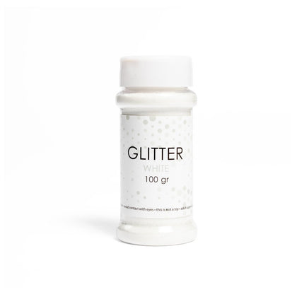 Witte Glitters 100gr van WeFiesta koop je bij Partywinkel