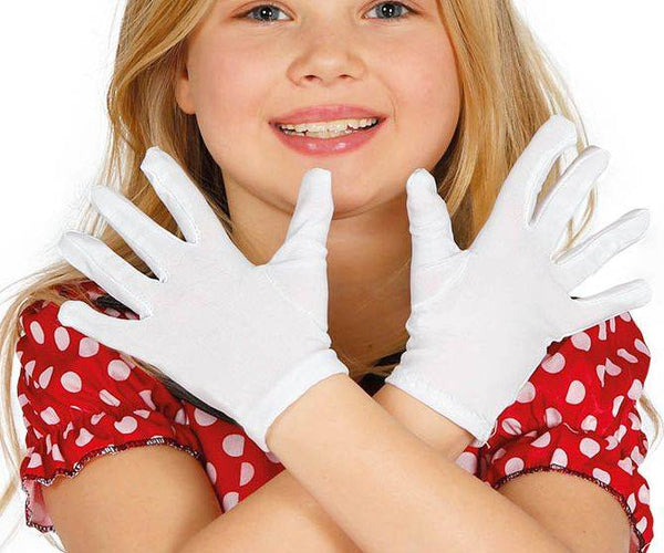 Weiße Handschuhe Kind 2tlg – Partywinkel