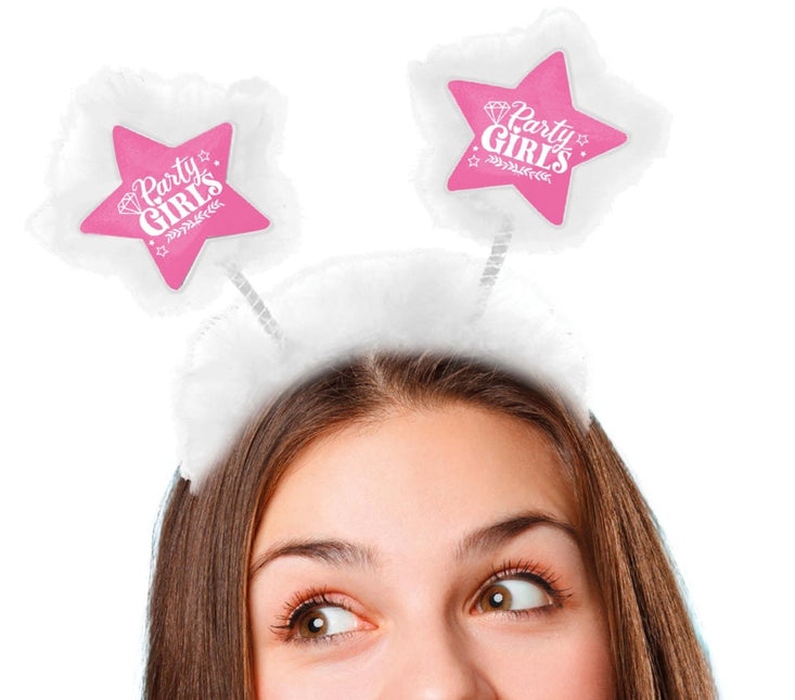 Witte Hoofdband Party Girls - Partywinkel - 8434077137284