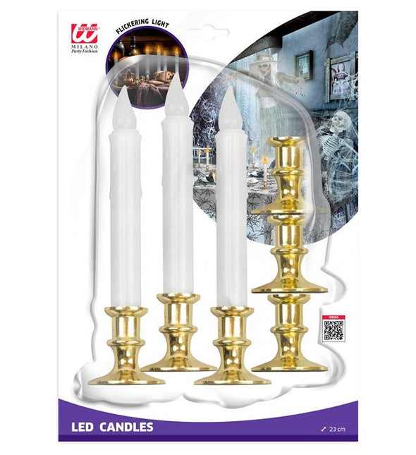 Witte Kaarsen Flikkerend Licht 6st van Widmann koop je bij Partywinkel