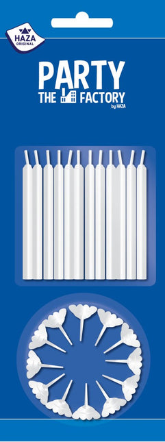 Witte Kaarsjes Houders 6cm 24st van Haza Witbaard koop je bij Partywinkel