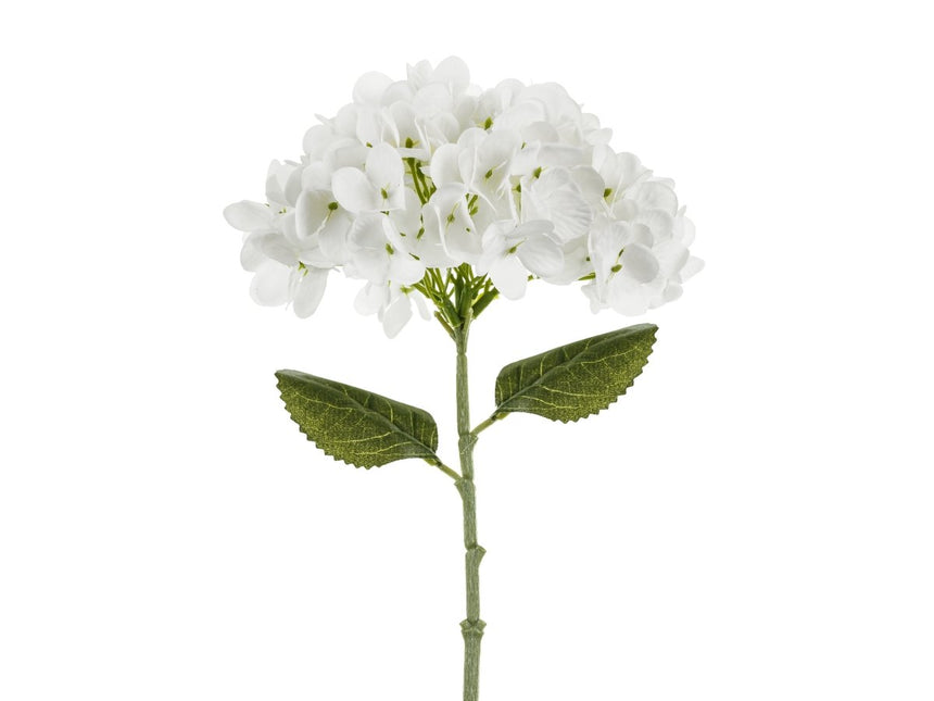 Witte Nep Bloem Hortensia 35cm van Partydeco koop je bij Partywinkel