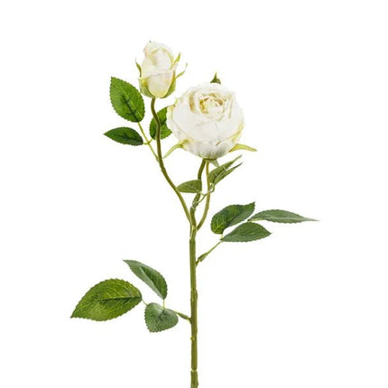 Witte Nep Bloem Roos 55cm van Partydeco koop je bij Partywinkel