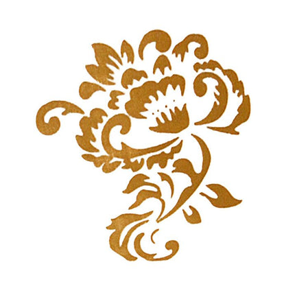 Witte Organza Stof Gouden en Zilveren Koningsbloem print 36cm 9m van Partydeco koop je bij Partywinkel