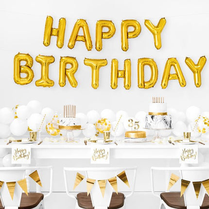 Witte Servetten Happy Birthday 33cm 20st van Partydeco koop je bij Partywinkel
