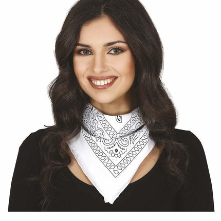 Witte Sjaal Bandana van Fiestas Guirca koop je bij Partywinkel