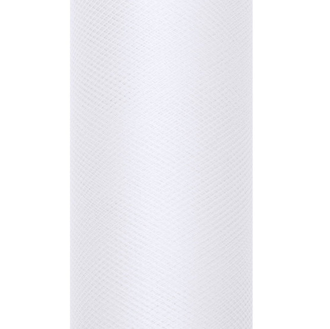 Witte Tule Rol 50cm 9m van Partydeco koop je bij Partywinkel