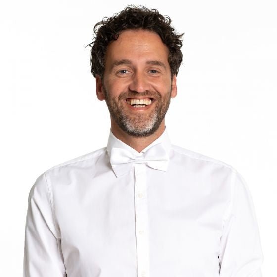 Witte Vlinderdas van Partychimp koop je bij Partywinkel