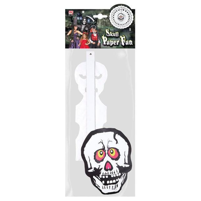 Witte Waaier Schedel 50cm van Widmann koop je bij Partywinkel