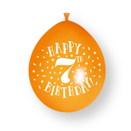 10 Stück Happy 7th Birthday 23cm Latex Ballons