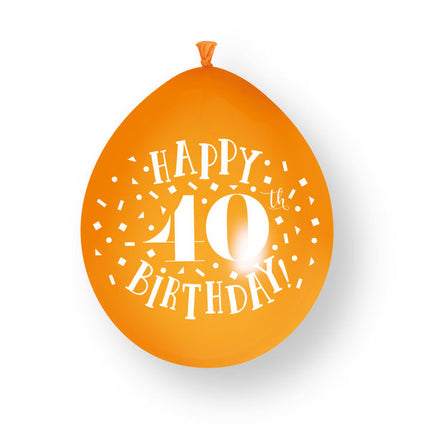 10ct Happy 40th Birthday 23cm Latex Balloons
