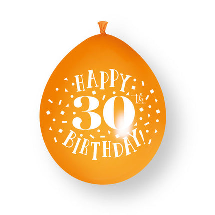 10ct Happy 30th Birthday 23cm Latex Balloons