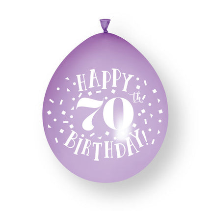 10ct Happy 70th Birthday 23cm Latex Balloons