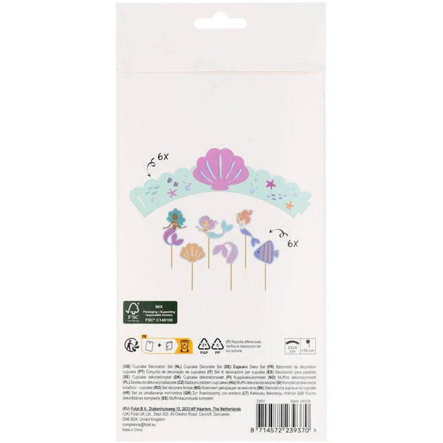 Zeemeermin Decoratie Set 6st van Folat koop je bij Partywinkel