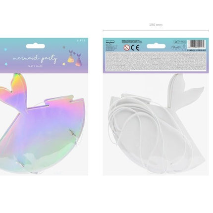 Zeemeermin Feesthoedjes 18cm 6st van Partydeco koop je bij Partywinkel