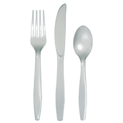 Zilver Bestek Plastic 24st van Creative Converting koop je bij Partywinkel