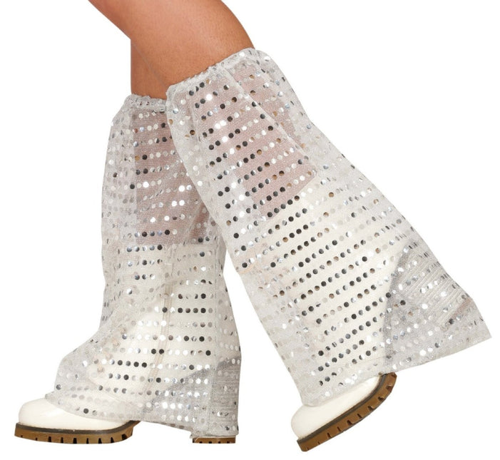 Zilveren Beenwarmers Pailletten Stof Organza van Fiestas Guirca koop je bij Partywinkel