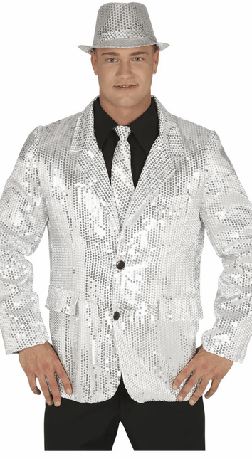 Zilveren Blazer Heren Pailletten van Fiestas Guirca koop je bij Partywinkel