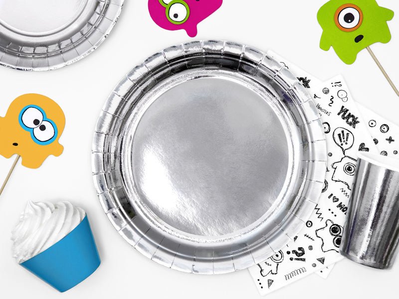 Zilveren Borden 23cm 6st van Partydeco koop je bij Partywinkel