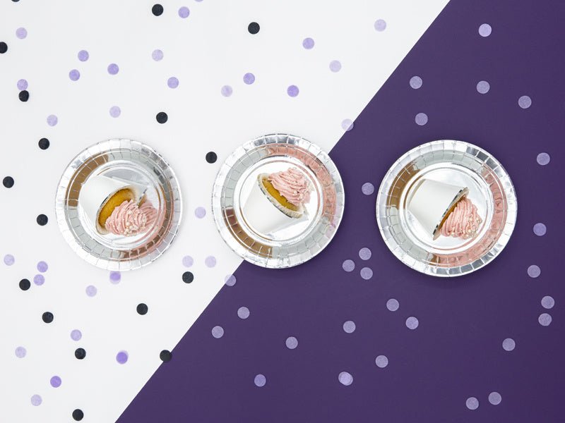 Zilveren Borden 23cm 6st van Partydeco koop je bij Partywinkel