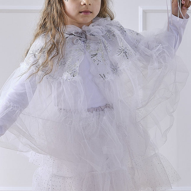 Zilveren Cape Meisje van Ginger Ray koop je bij Partywinkel