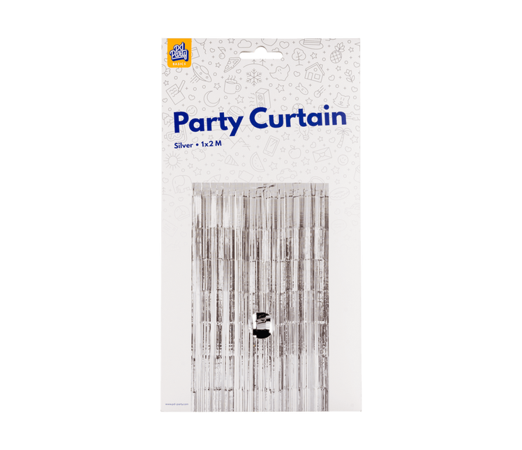 Zilveren Deurgordijn 2m - Partywinkel - 8716764236464