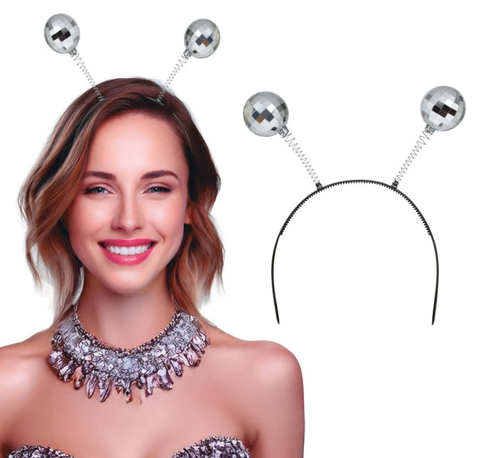 Zilveren Haarband Discobalen van Fiestas Guirca koop je bij Partywinkel