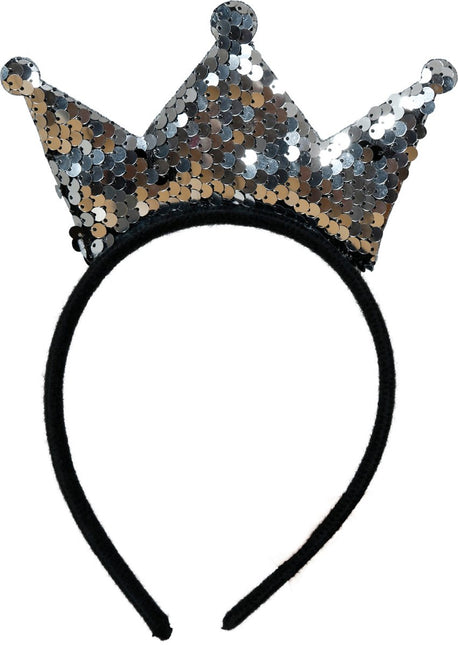 Zilveren Haarband Met Kroon - Partywinkel - 8434077230169
