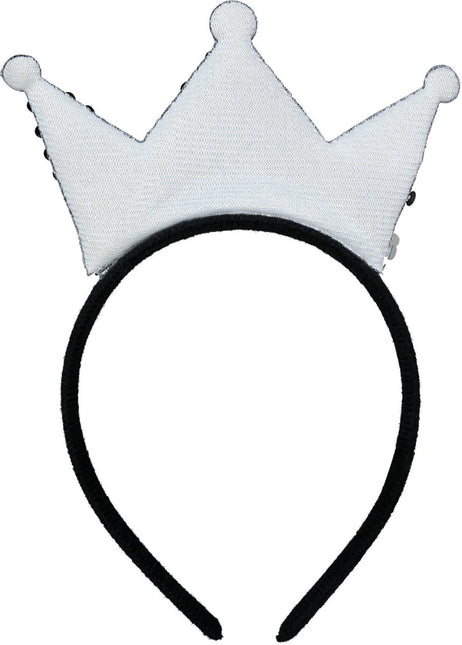 Zilveren Haarband Met Kroon - Partywinkel - 8434077230169