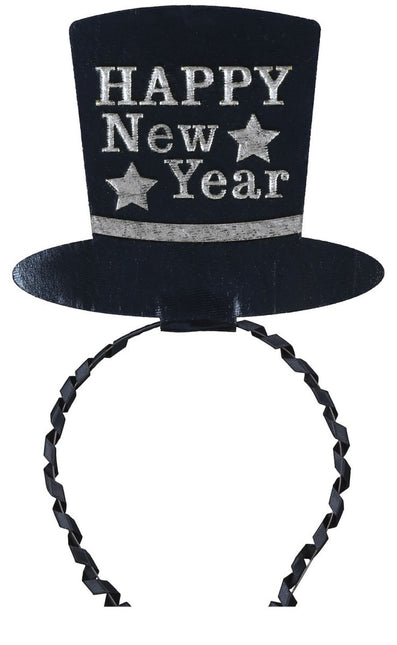 Zilveren Happy New Year Haarband van Fiestas Guirca koop je bij Partywinkel