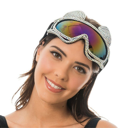 Zilveren Skibril Goggles 18x13cm van CHAKS koop je bij Partywinkel