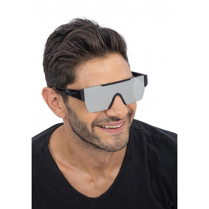 Zilveren Spiegel Effect Bril – 15 cm x 15 cm x 5,2 cm van CHAKS koop je bij Partywinkel