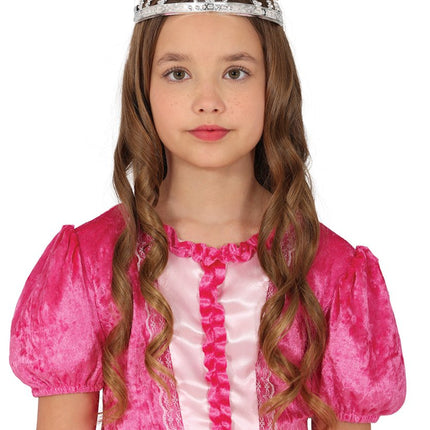 Zilveren Tiara Kind Met Edelstenen - Partywinkel - 8434077230015