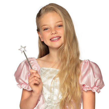 Zilveren Toverstaf 17cm 8st van Boland koop je bij Partywinkel