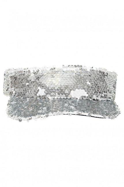 Zonneklep Met Pailletten Zilver van PartyXplosion koop je bij Partywinkel