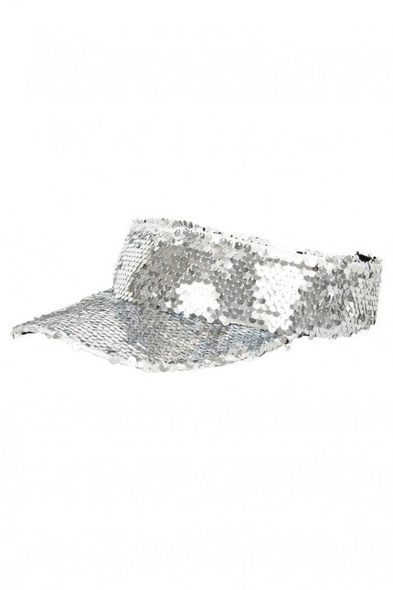 Zonneklep Met Pailletten Zilver van PartyXplosion koop je bij Partywinkel