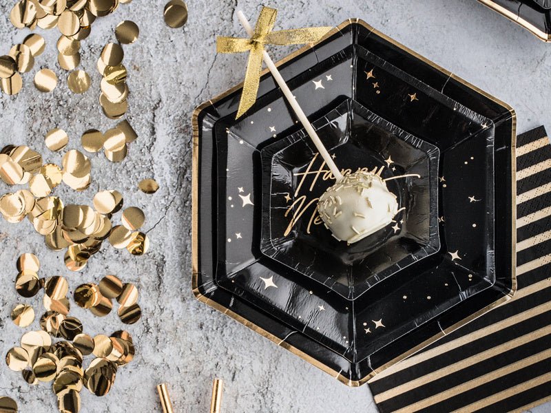 Zwart Borden Diamant 23cm 6st van Partydeco koop je bij Partywinkel